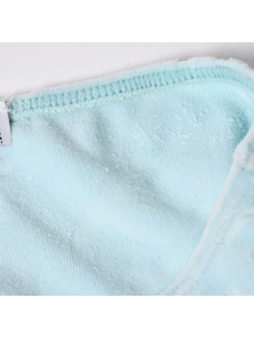Chanel Vintage Swimwear Bikini Separate Set CC Logo Light Blue 4 40